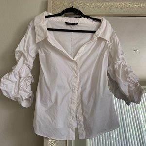 Off The Shoulder Button Up ZARA Top